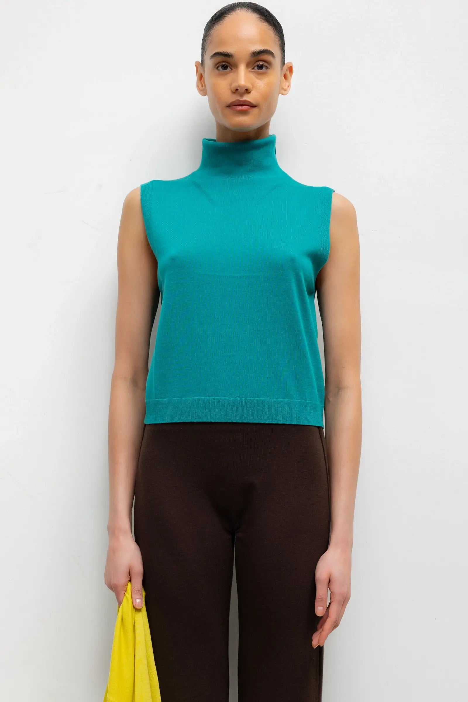 James Sleeveless Turtleneck
