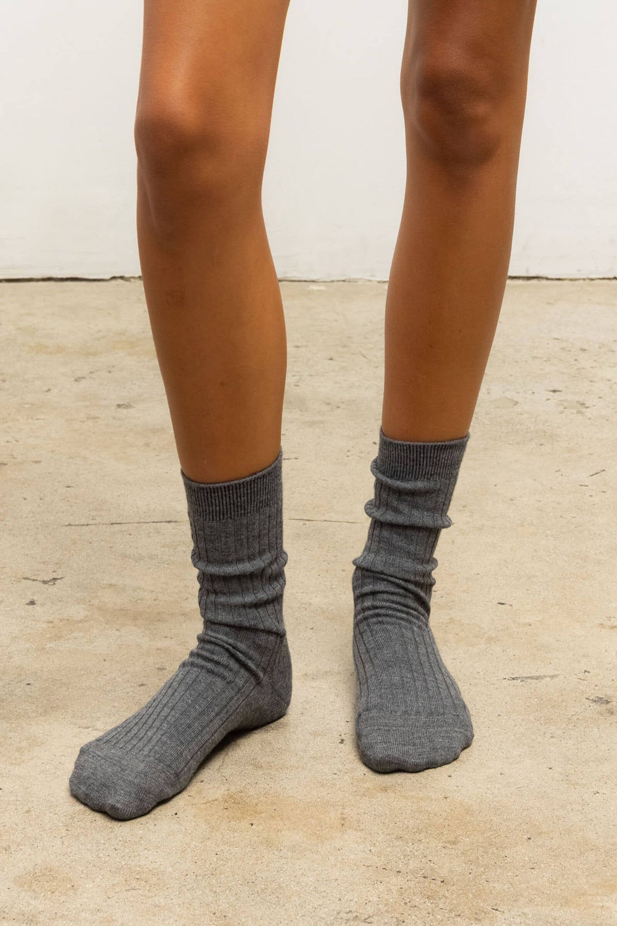 James Rib Socks - Grey Melange - Image 4