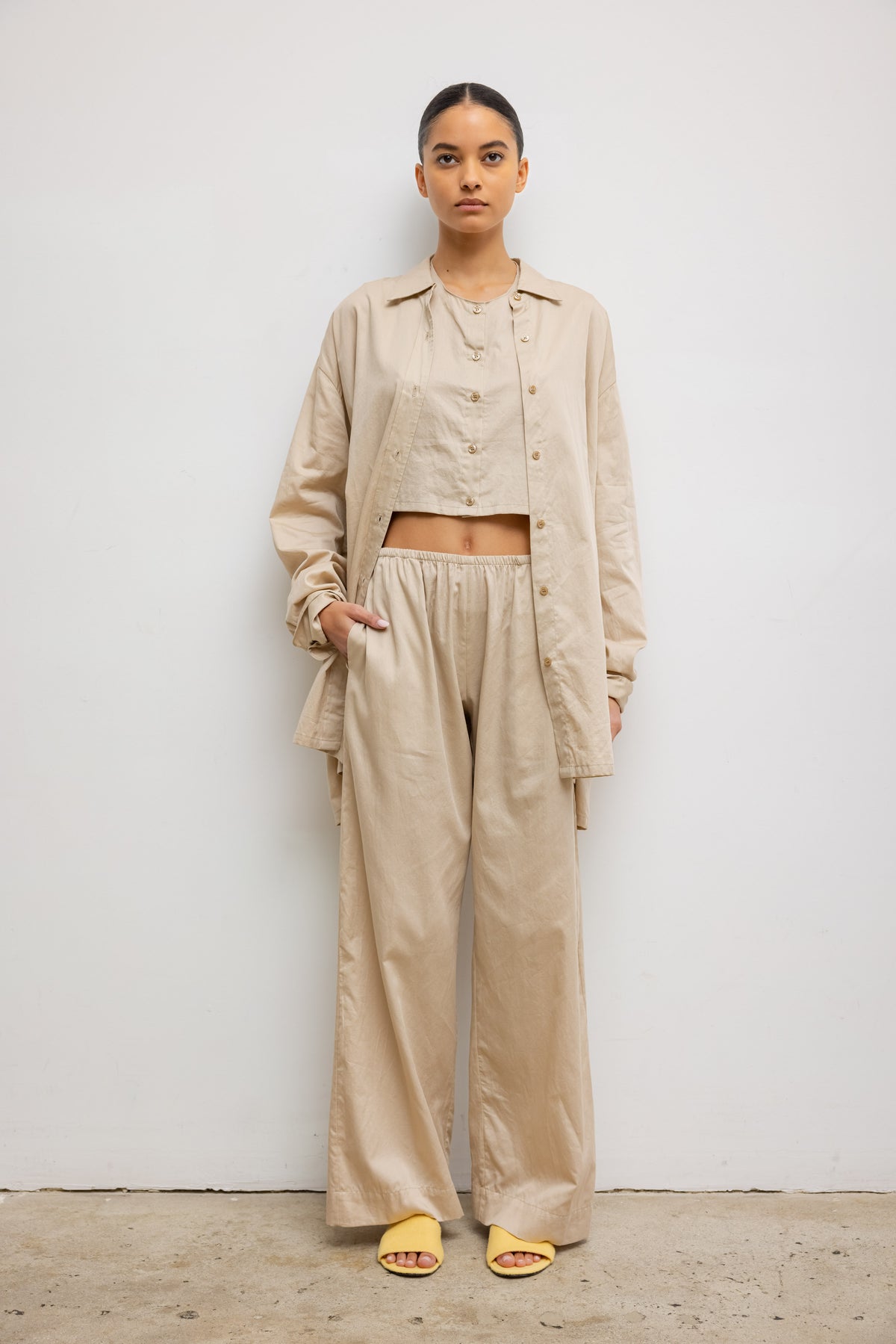 Yoko Pocket Pant - Ecru - Image 1