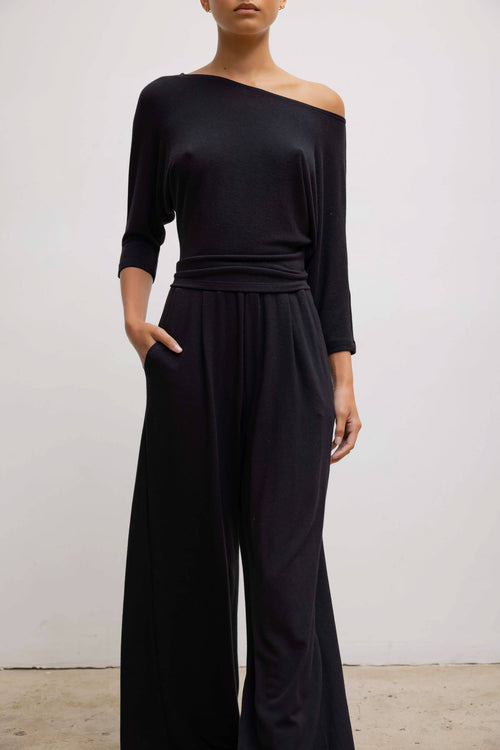 Lauren Pleated Pocket Pant - Black - Image 3