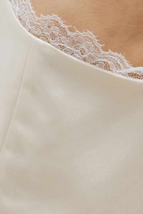 Barb Lace Mini Skirt - Creme - Image 7