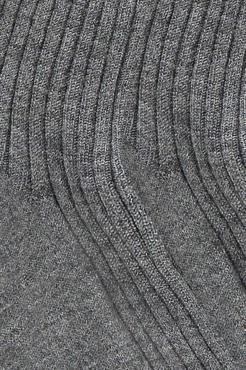 James Rib Socks - Grey Melange - Image 5