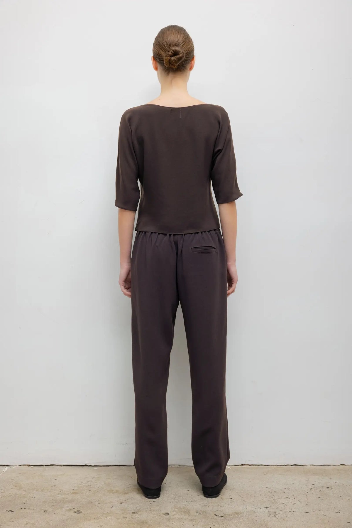 Pre-Order: Ari Short Sleeve Dolman Top - Chocolate - Image 6