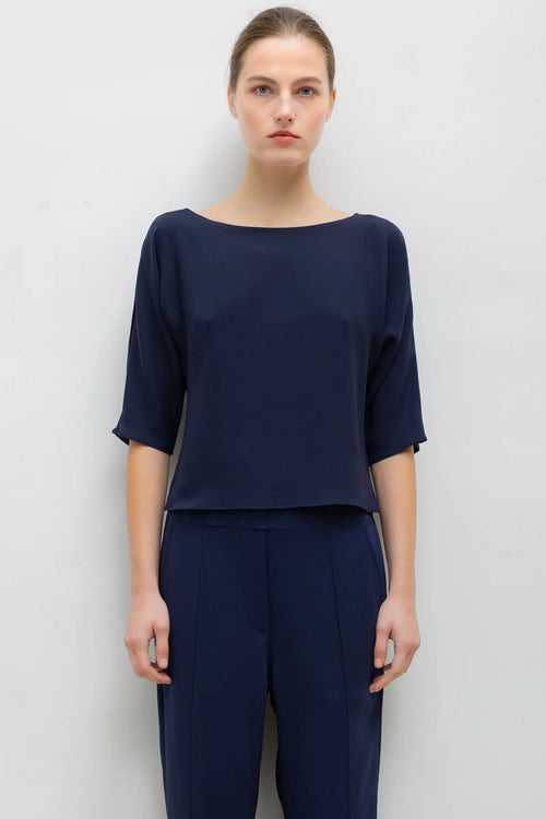Ari Short Sleeve Dolman Top - Midnight - Image 1