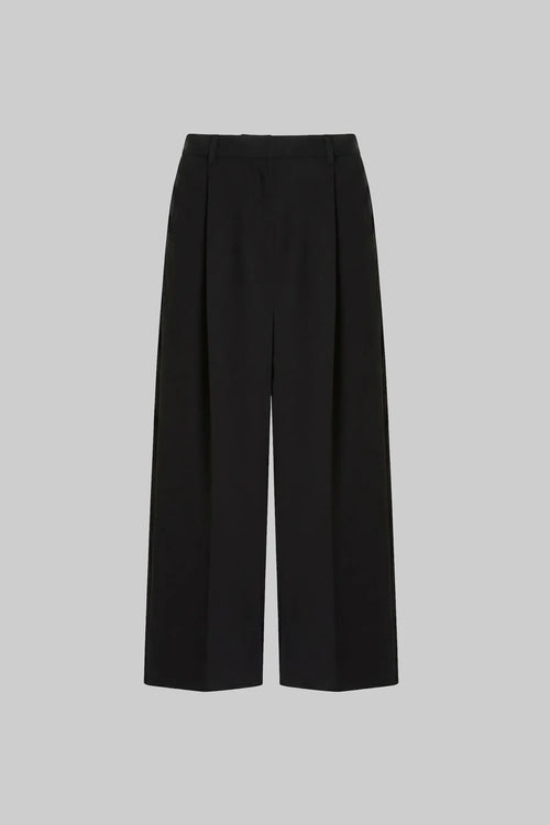 Arielle Crop Wide Leg Trouser - Black - Image 2