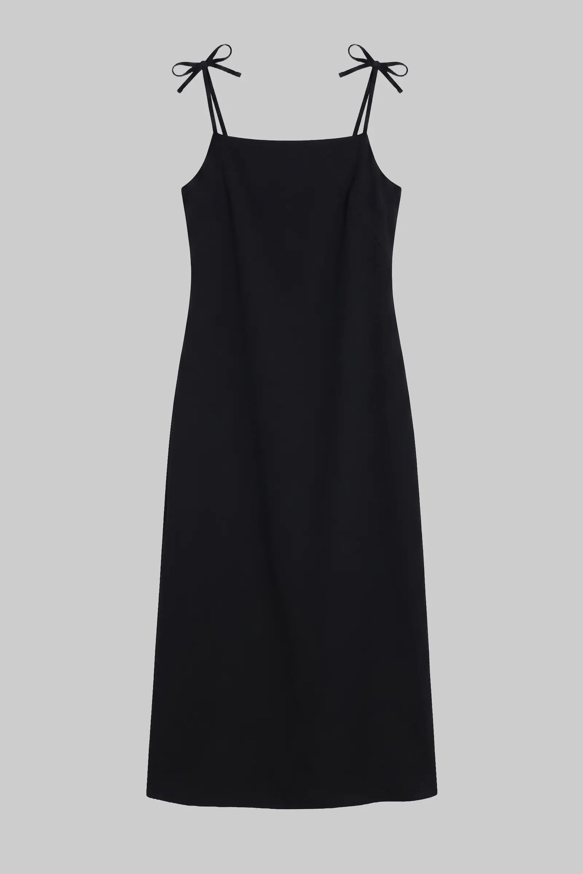 Pre-Order: Arielle Tie Strap Midi Dress - Black - Image 2
