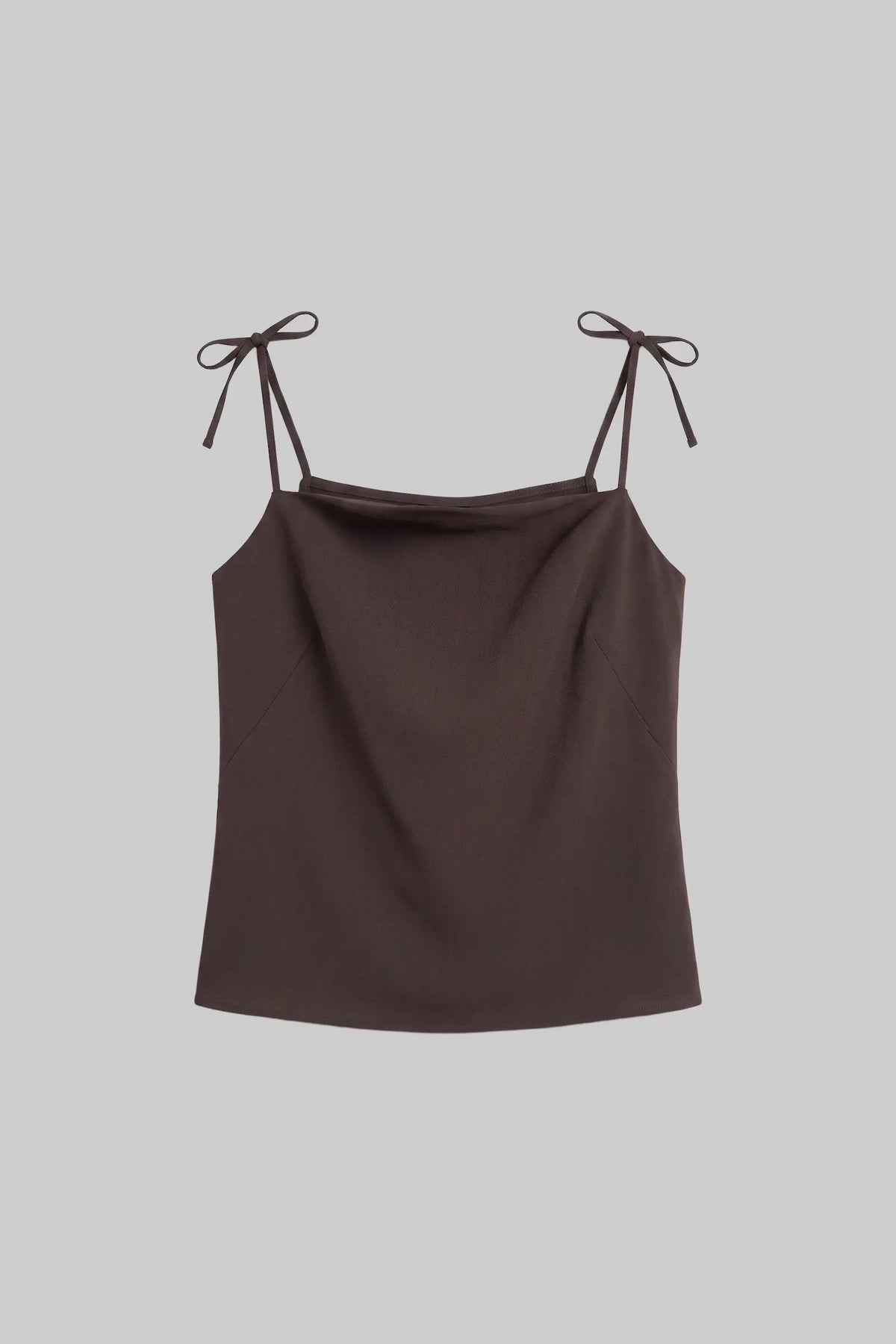 Pre-Order: Arielle Tie Strap Tank - Chocolate - Image 2