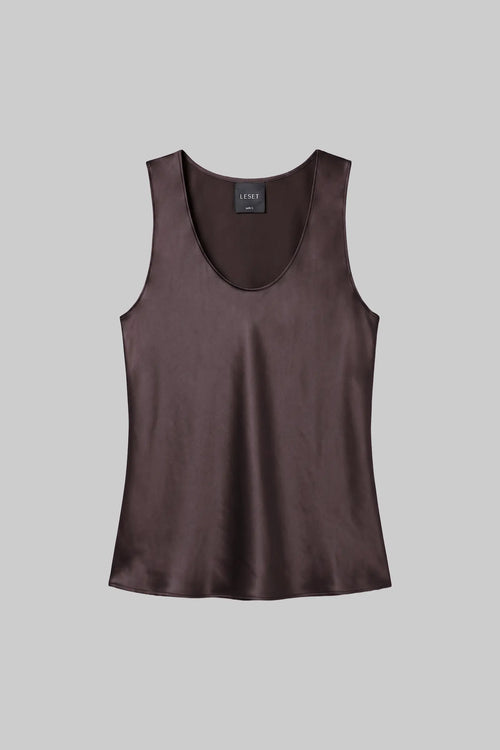 Barb Bias Tank - Chocolate - Image 2