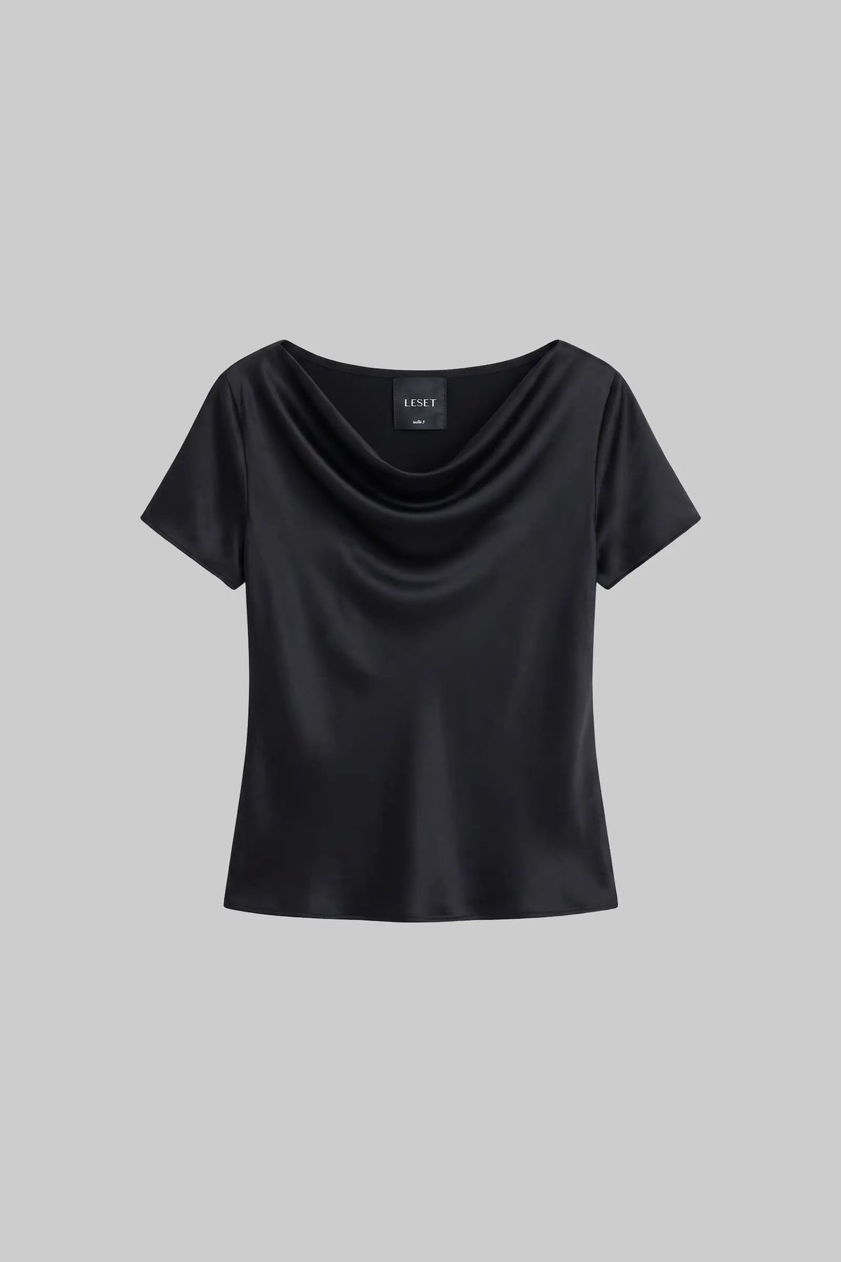 Barb Draped Neck Cap Sleeve - Black - Image 2