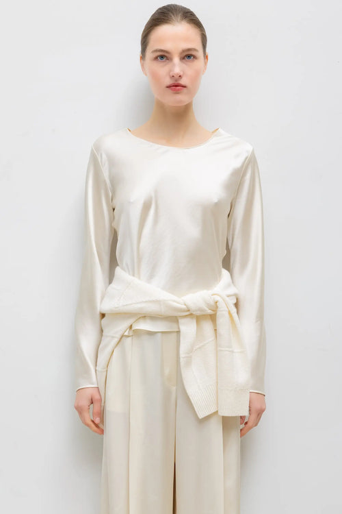 Barb Long Sleeve Crew - Creme - Image 1