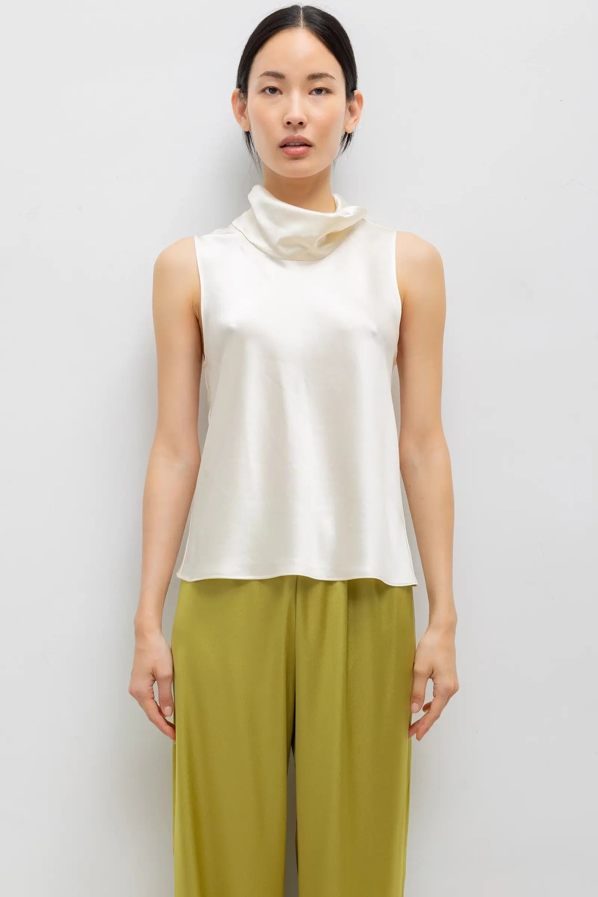 Barb Sleeveless Cowl Neck - Creme - Image 1