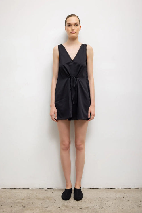 Yoko Lace V Neck Mini Dress - Black - Image 1