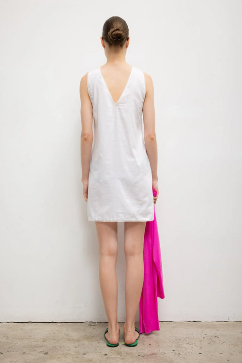 Yoko Lace V Neck Mini Dress - White - Image 6