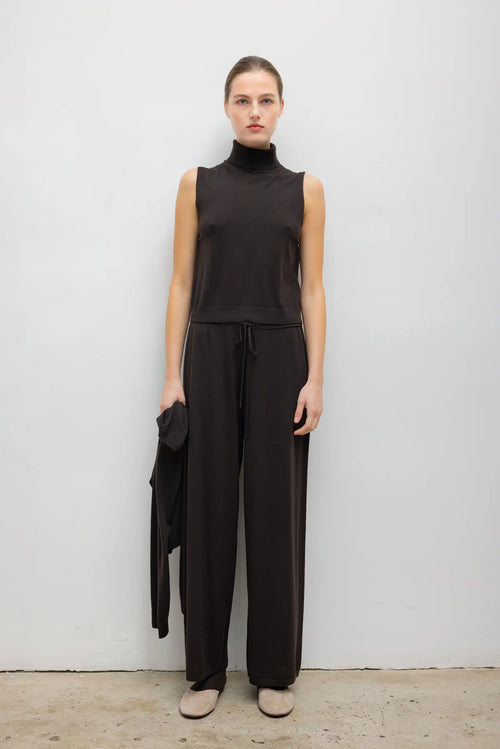 James Sleeveless Turtleneck - Chocolate - Image 3