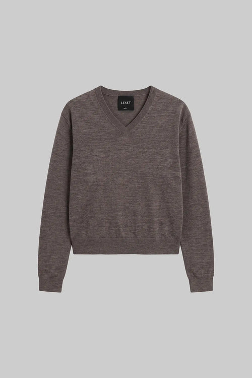 James Classic V Neck - Chocolate Melange - Image 2