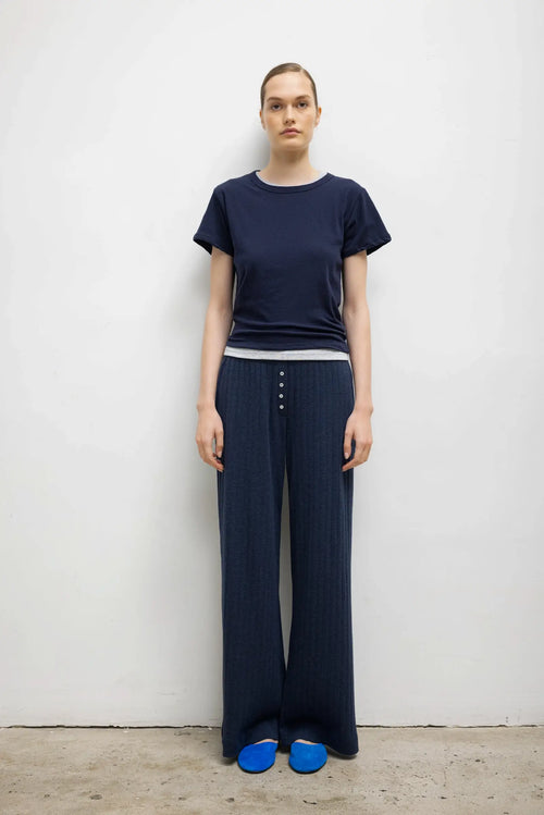 Pointelle Boxer Pant - Midnight Melange - Image 1