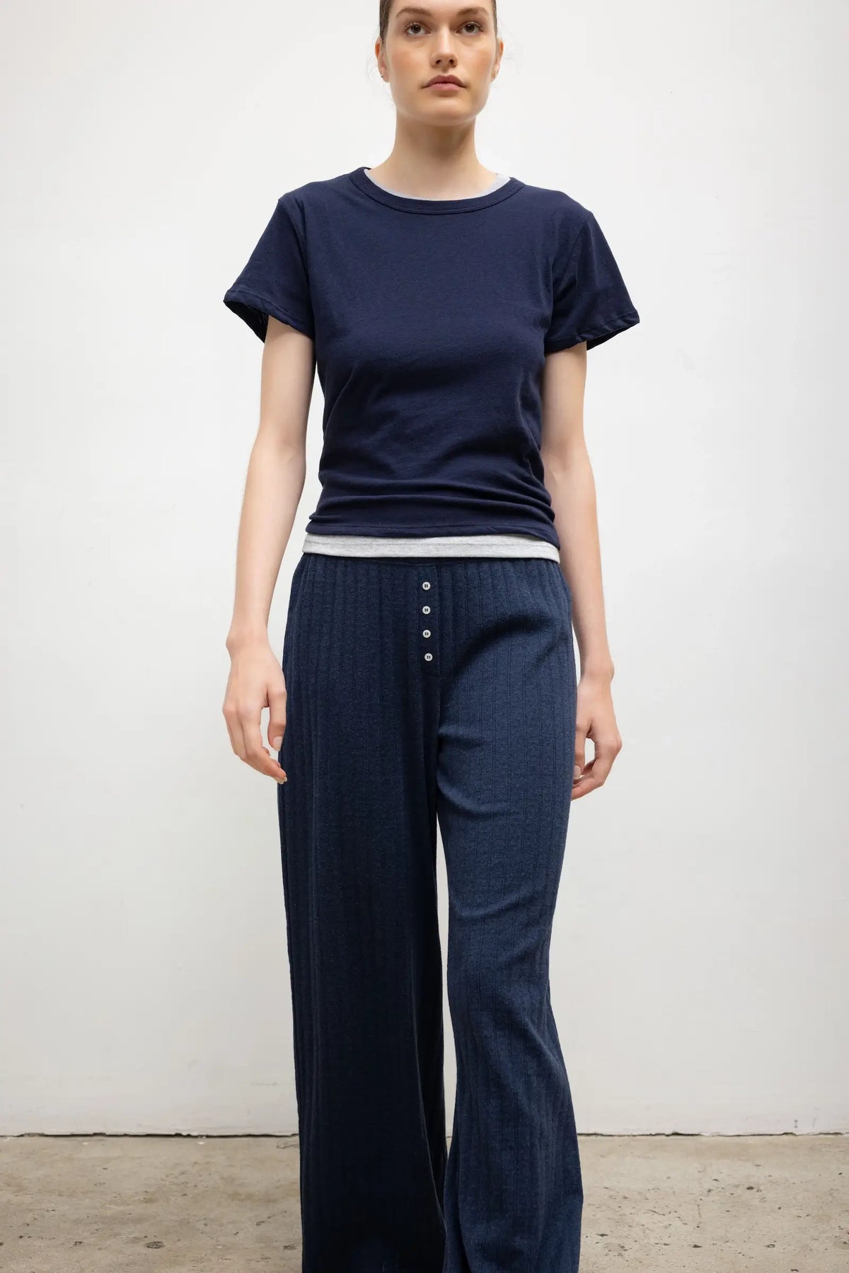 Pointelle Boxer Pant - Midnight Melange - Image 4