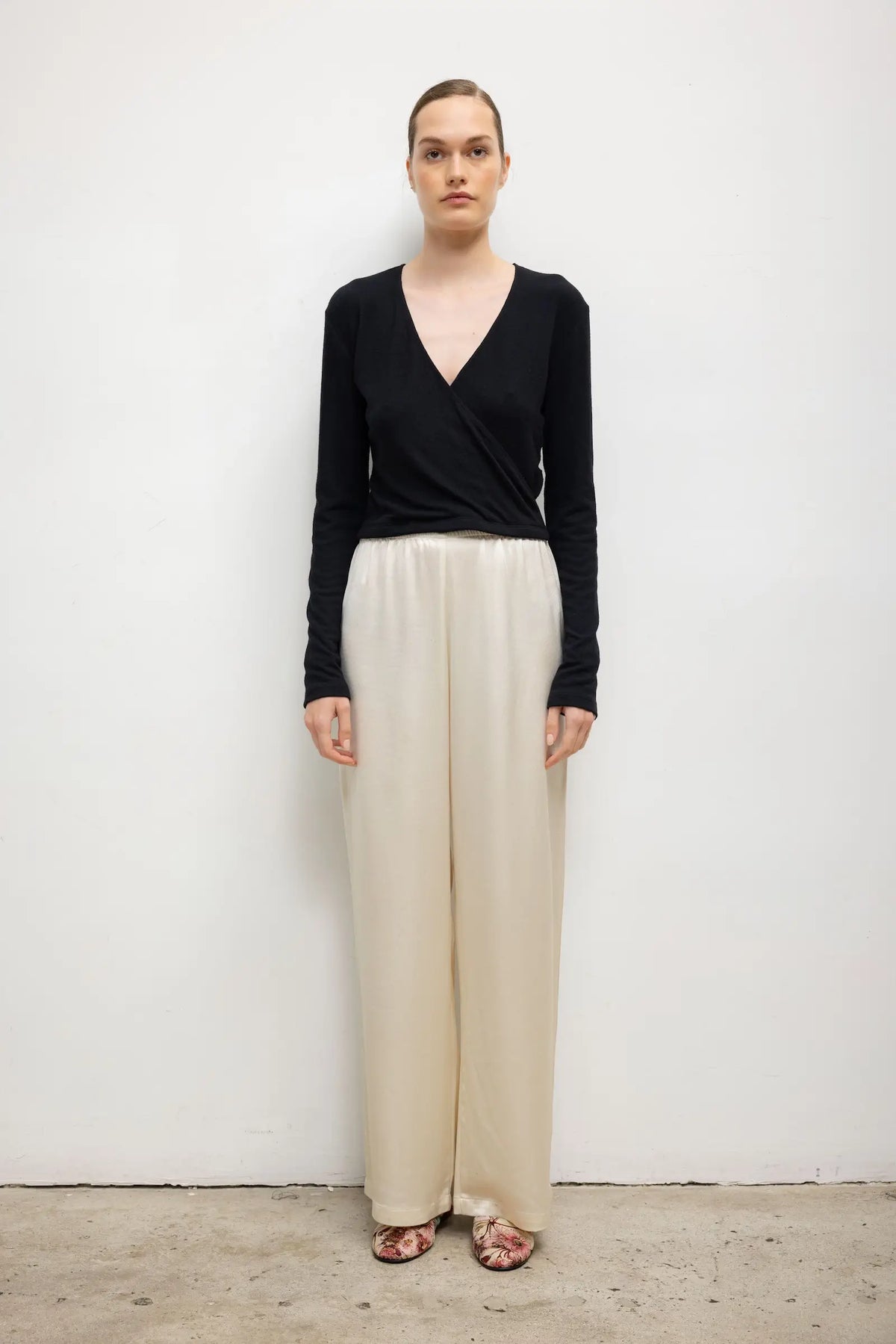 Lauren Wrap Top - Black - Image 3