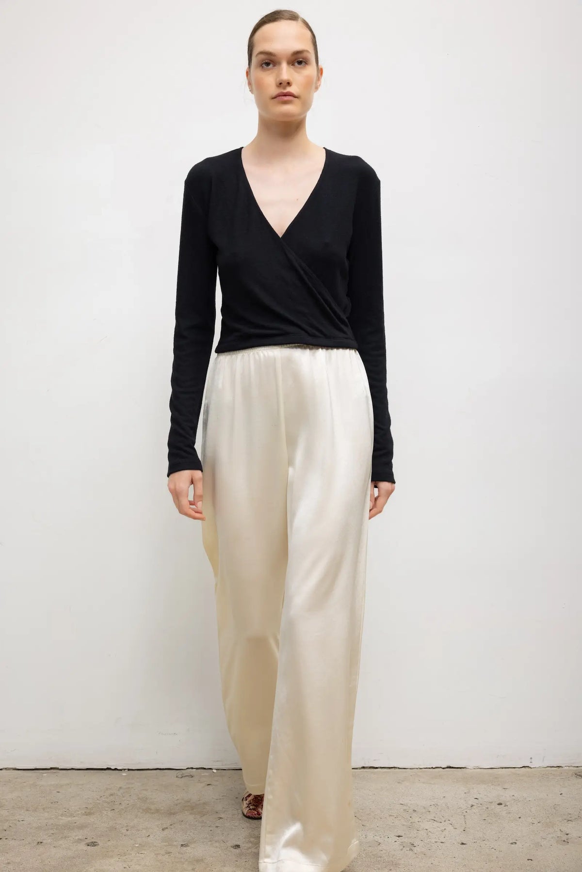 Lauren Wrap Top - Black - Image 4