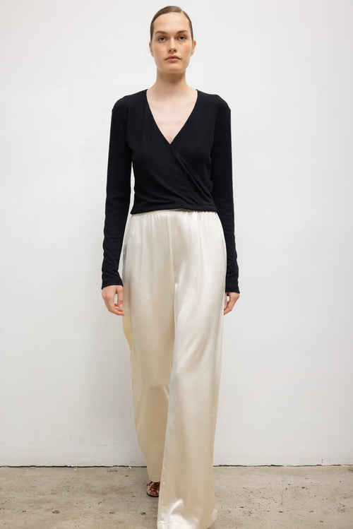 Lauren Wrap Top - Black - Image 4