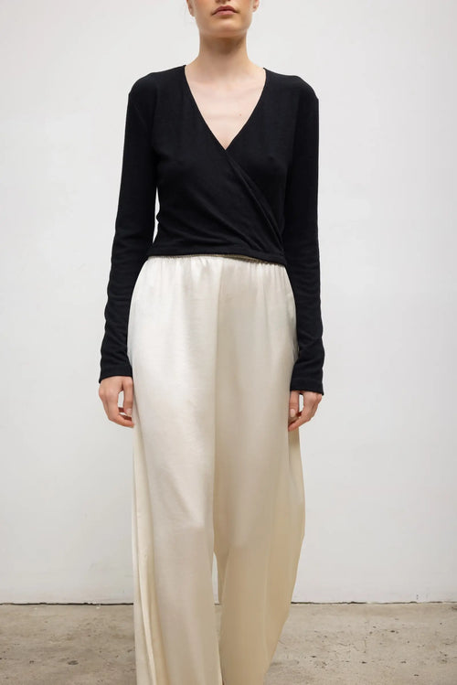 Lauren Wrap Top - Black - Image 5
