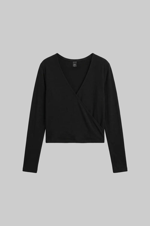Lauren Wrap Top - Black - Image 2