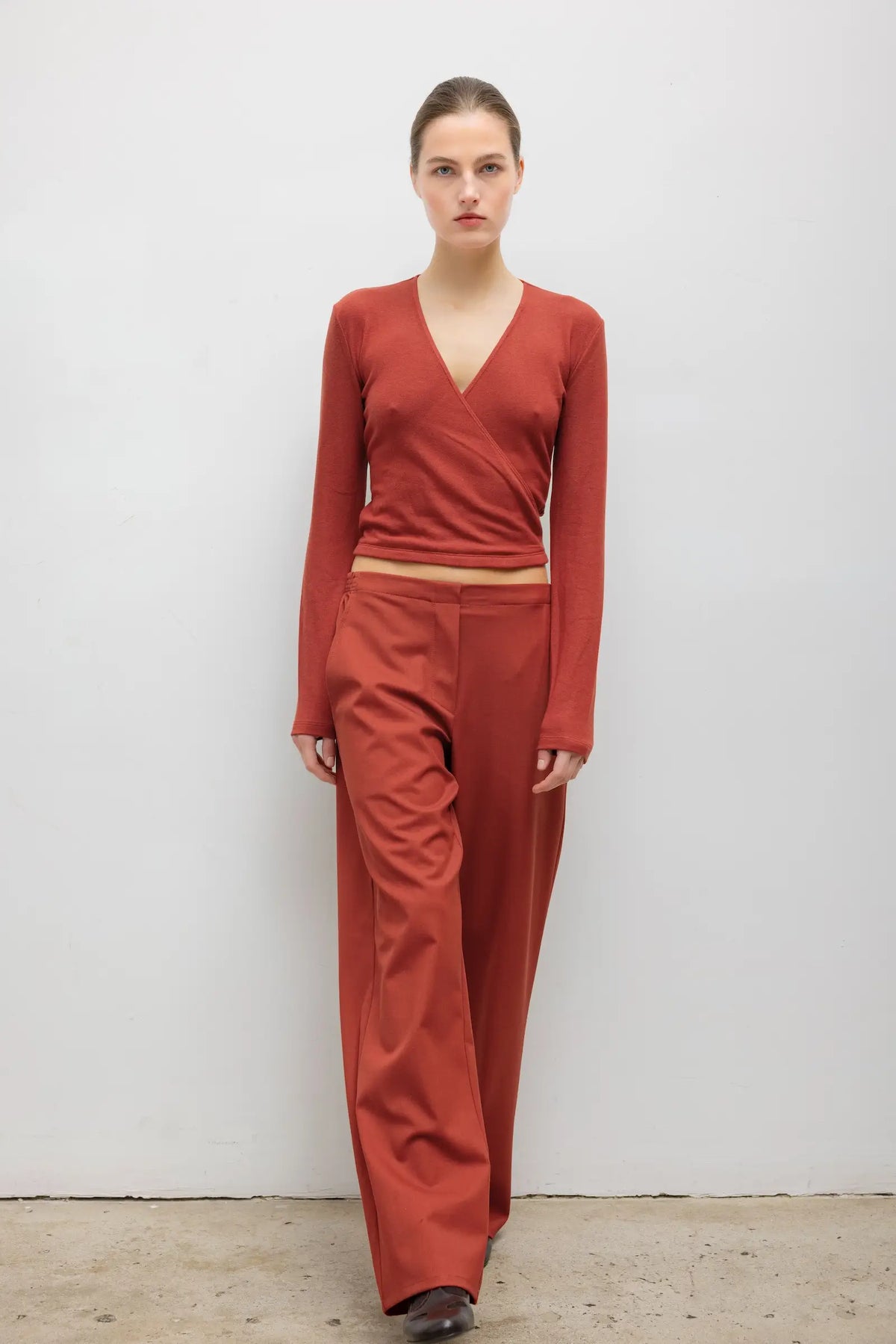 Lauren Wrap Top - Rust - Image 4