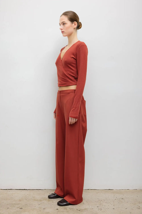 Lauren Wrap Top - Rust - Image 5