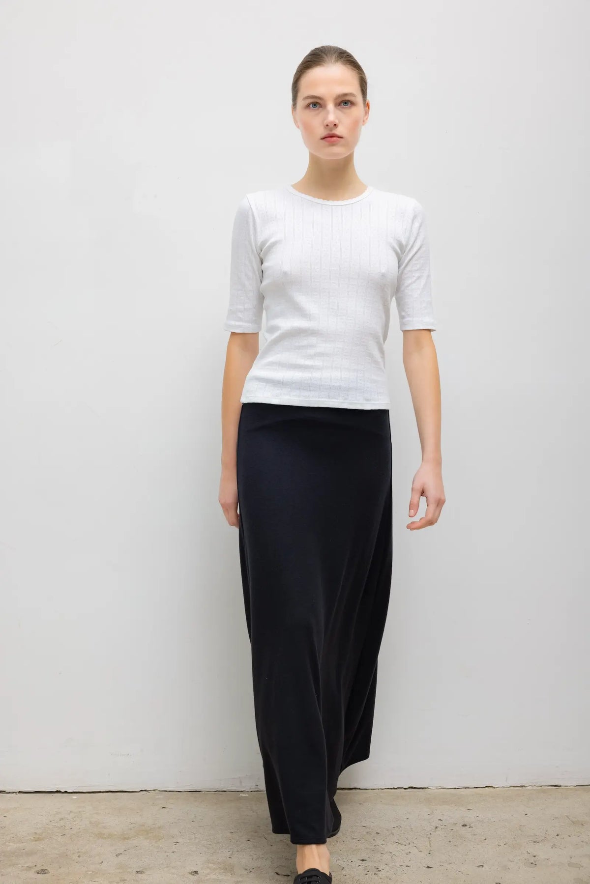 Lauren High Waist Midi Skirt - Black - Image 3