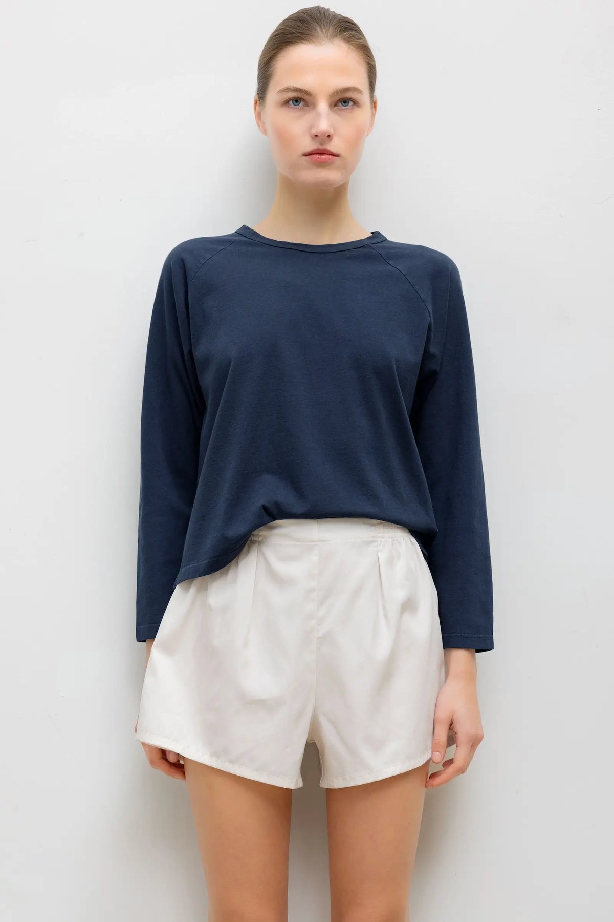 The Margo Long Sleeve Baseball Tee - Midnight - Image 1