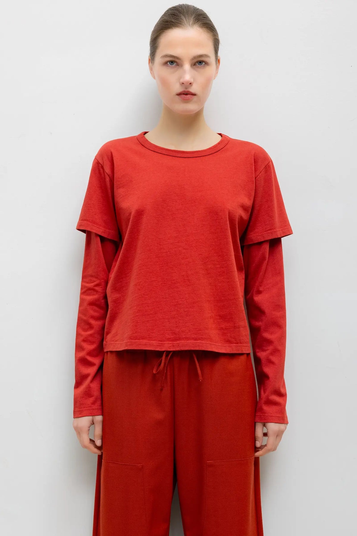 Margo Layered Long Sleeve - Rosso - Image 1