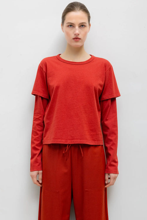 Margo Layered Long Sleeve - Rosso - Image 1