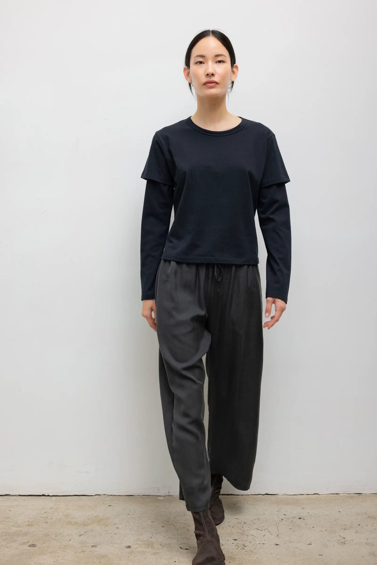 Margo Layered Long Sleeve - Black - Image 4
