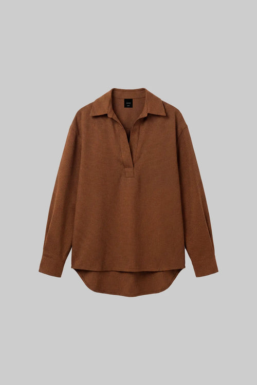 Maya Pullover Shirt - Chocolate Houndstooth - Image 2