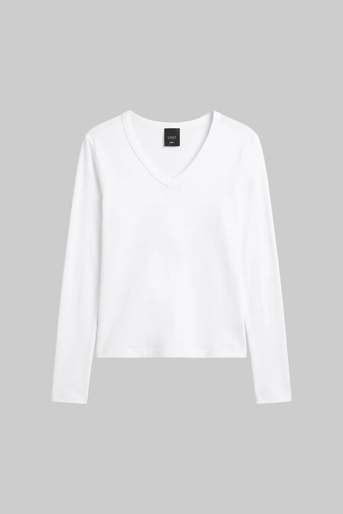 Nando Slim Long Sleeve V Neck - White - Image 2