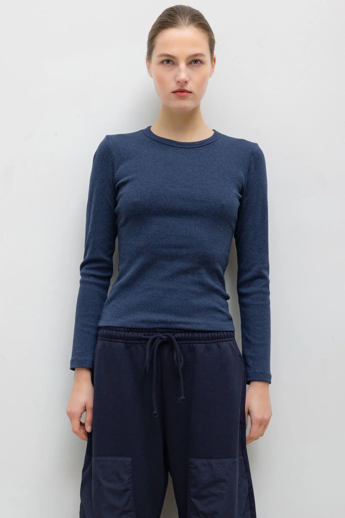 Nando Slim Fit Long Sleeve - Midnight Melange - Image 1