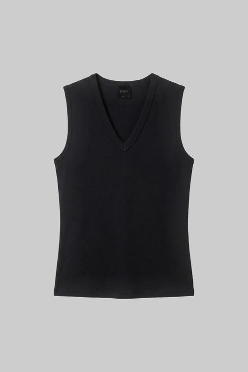 Nando Sleeveless V Neck - Black - Image 2