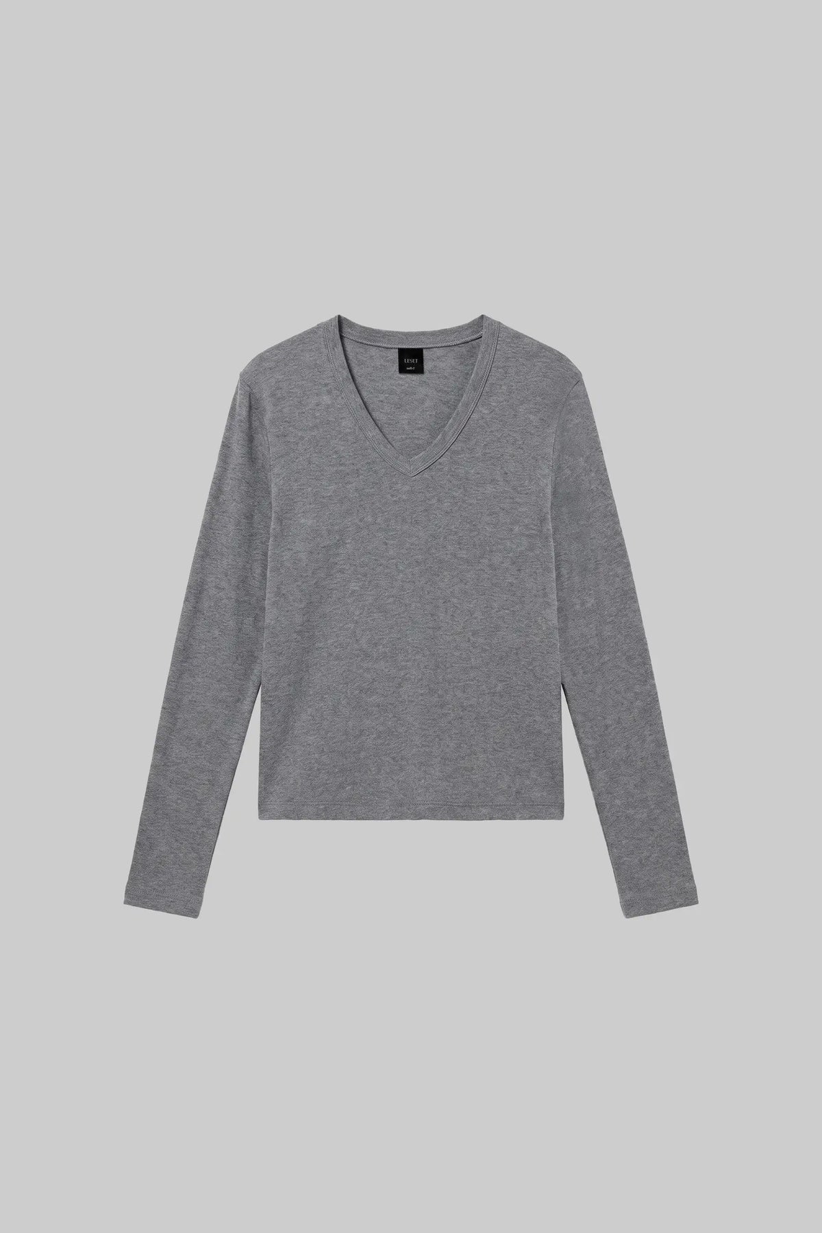 Pre-Order: Nando Slim Long Sleeve V Neck - Granite - Image 2