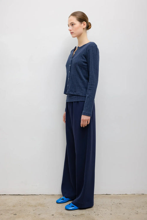 Pointelle Classic Cardigan II - Midnight Melange - Image 4