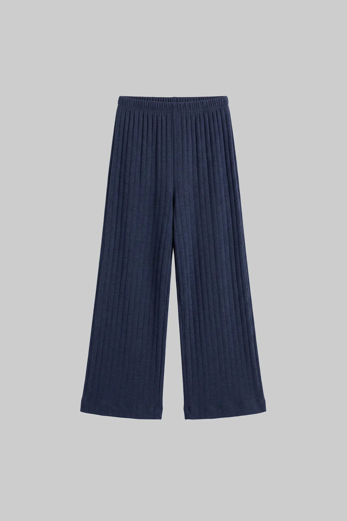 Pointelle Crop Wide Leg Pant - Midnight Melange - Image 2