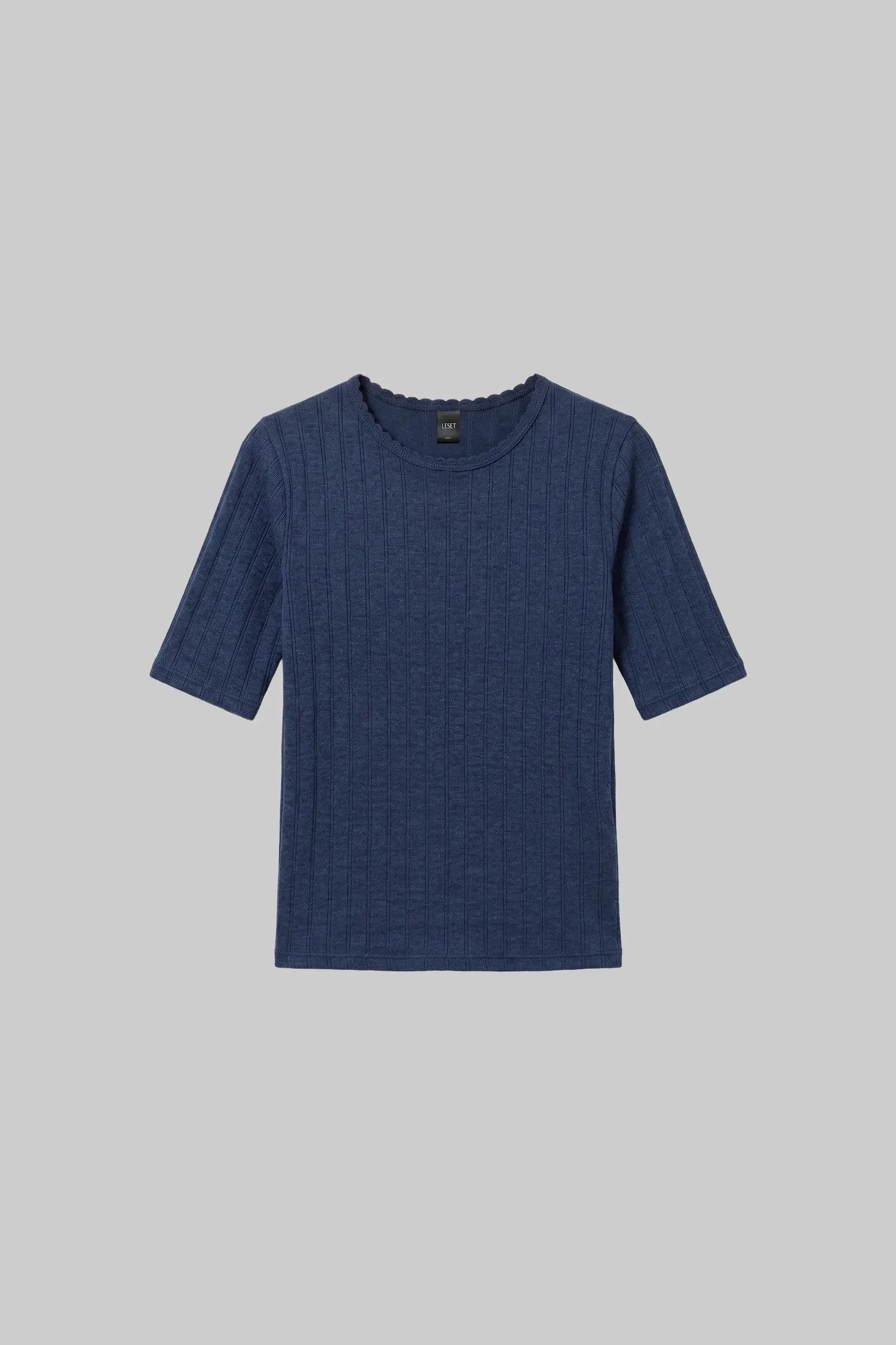 Pointelle Mid Sleeve Slim Fit Tee