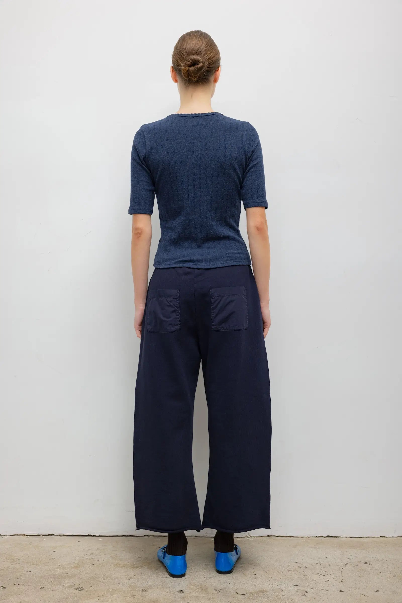 Pointelle Mid Sleeve Slim Fit Tee