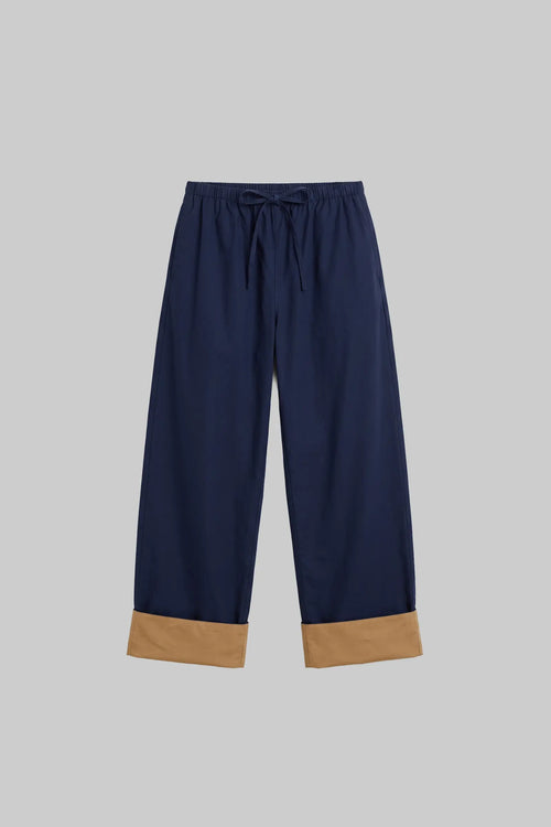 Yoshi Contrast Drawstring Pant - Midnight/Camel - Image 2
