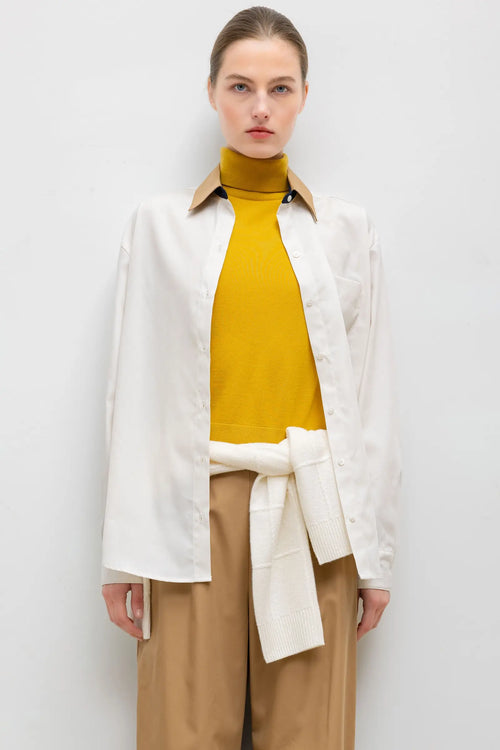 Yoshi Contrast Classic Button Down - Chalk/Camel/Midnight - Image 1