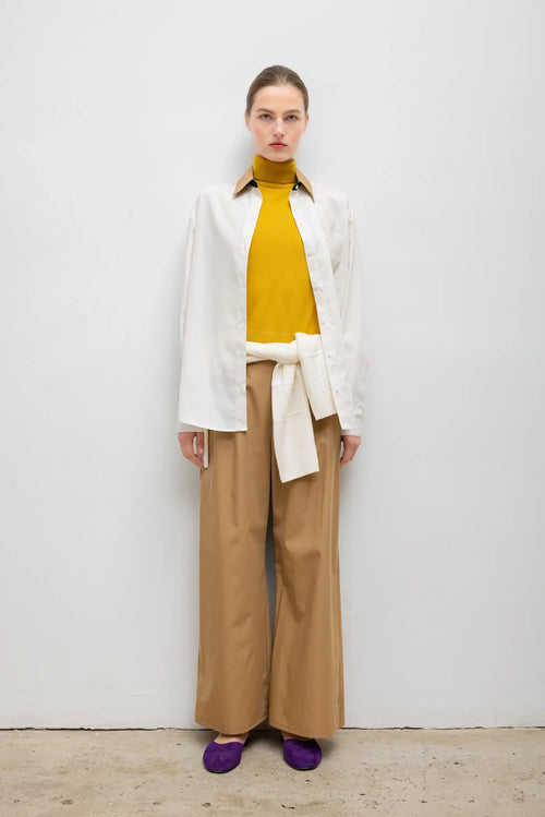 Yoshi Contrast Classic Button Down - Chalk/Camel/Midnight - Image 2