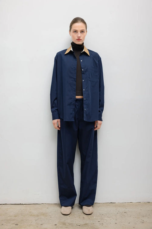 Yoshi Contrast Classic Button Down - Midnight/Chalk/Camel - Image 3