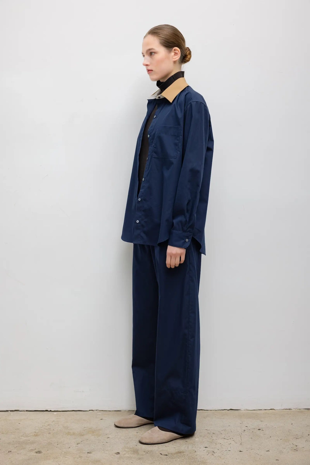 Yoshi Contrast Classic Button Down - Midnight/Chalk/Camel - Image 6