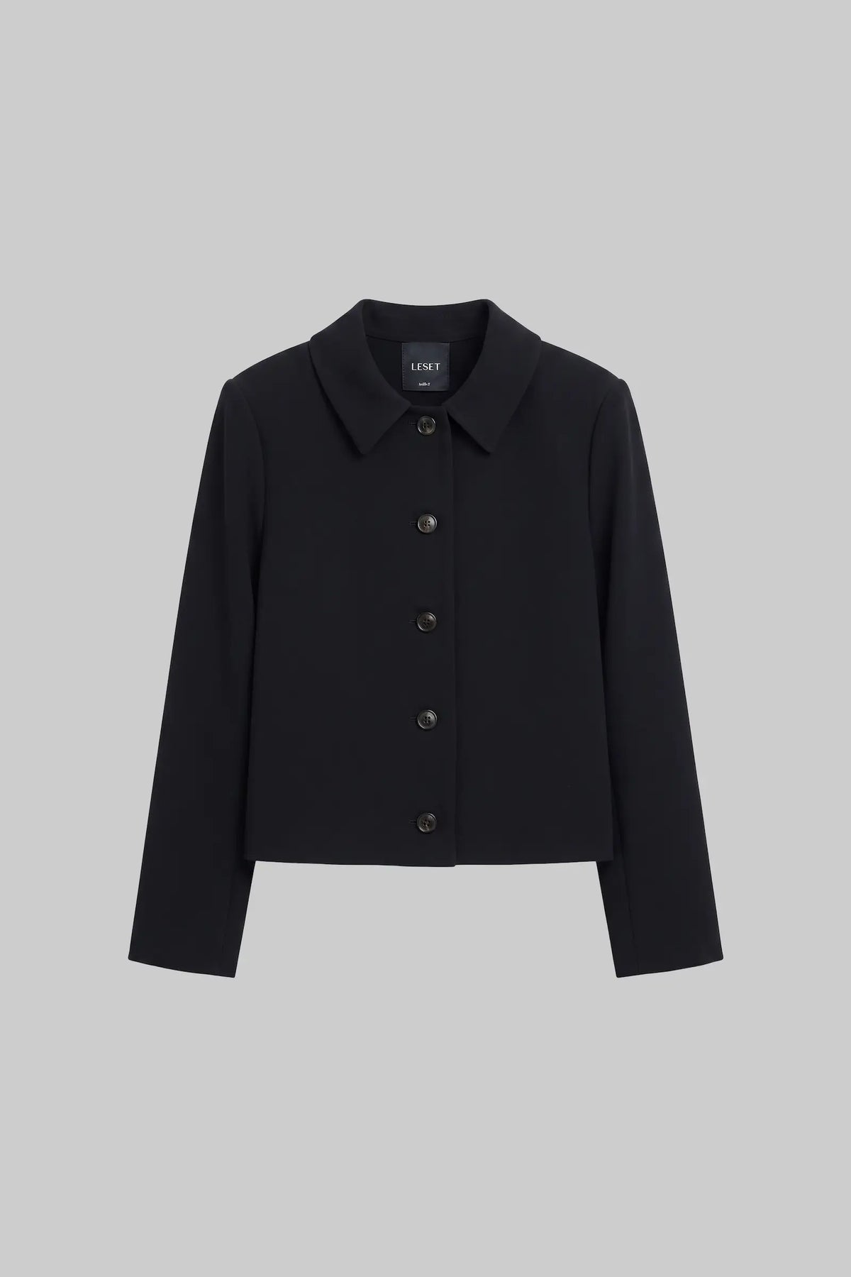 Arielle Bonded Collared Jacket - Black - Image 2