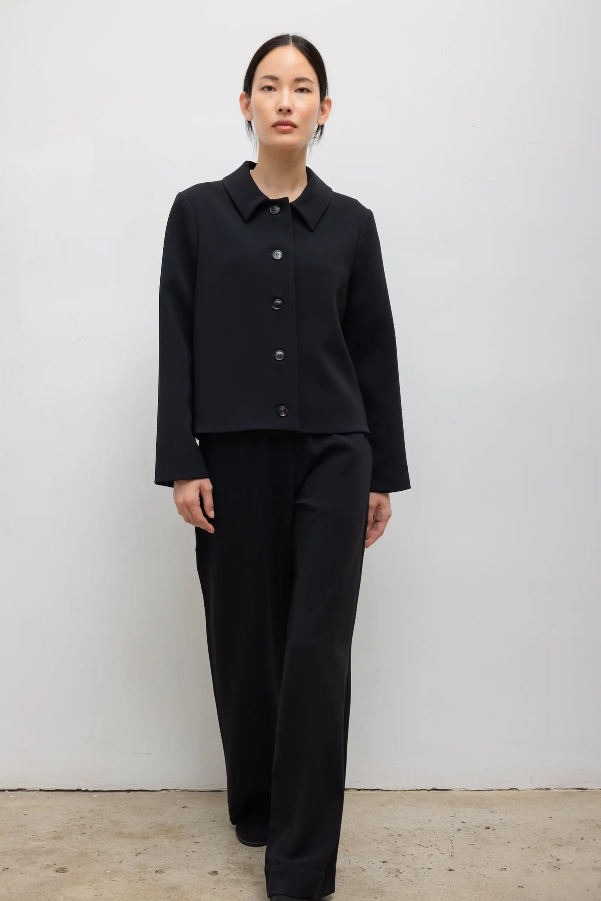Arielle Bonded Collared Jacket - Black - Image 4