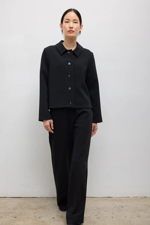 Arielle Bonded Collared Jacket - Black - Image 4
